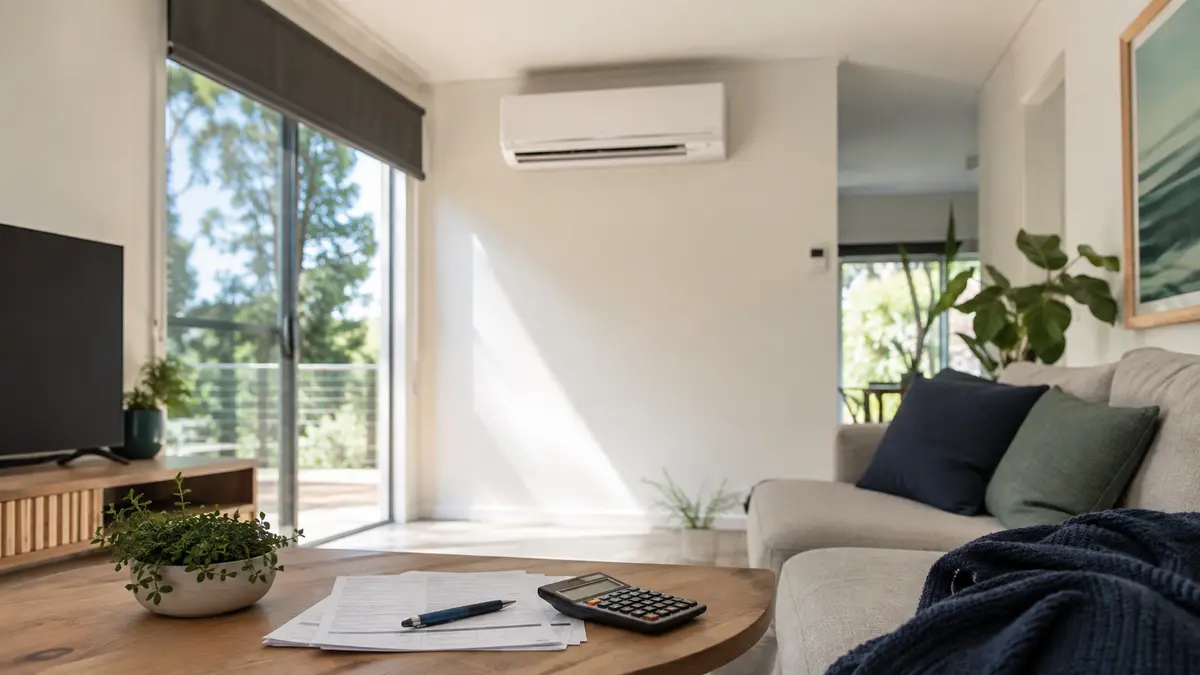 How much does an air conditioner cost to run in Australia shown with an electricity bill and calculator