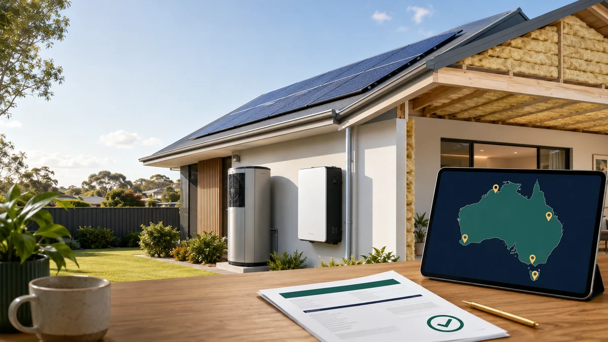 Australian home energy rebates for solar batteries hot water and insulation