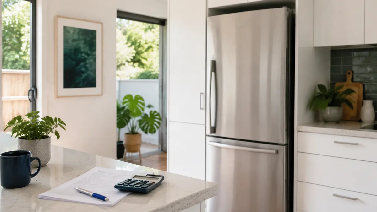 Fridge running cost Australia calculation with a refrigerator, electricity bill and calculator