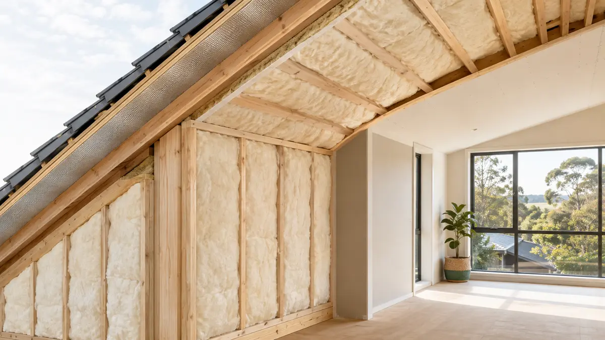 What is R-value insulation Australia guide showing ceiling and wall insulation in a home