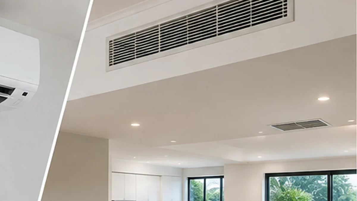 Ceiling supply vents in a ducted home air-conditioning system