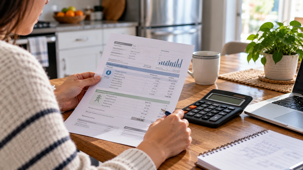 Electricity supply vs delivery charges explained with a realistic household electric bill and calculator